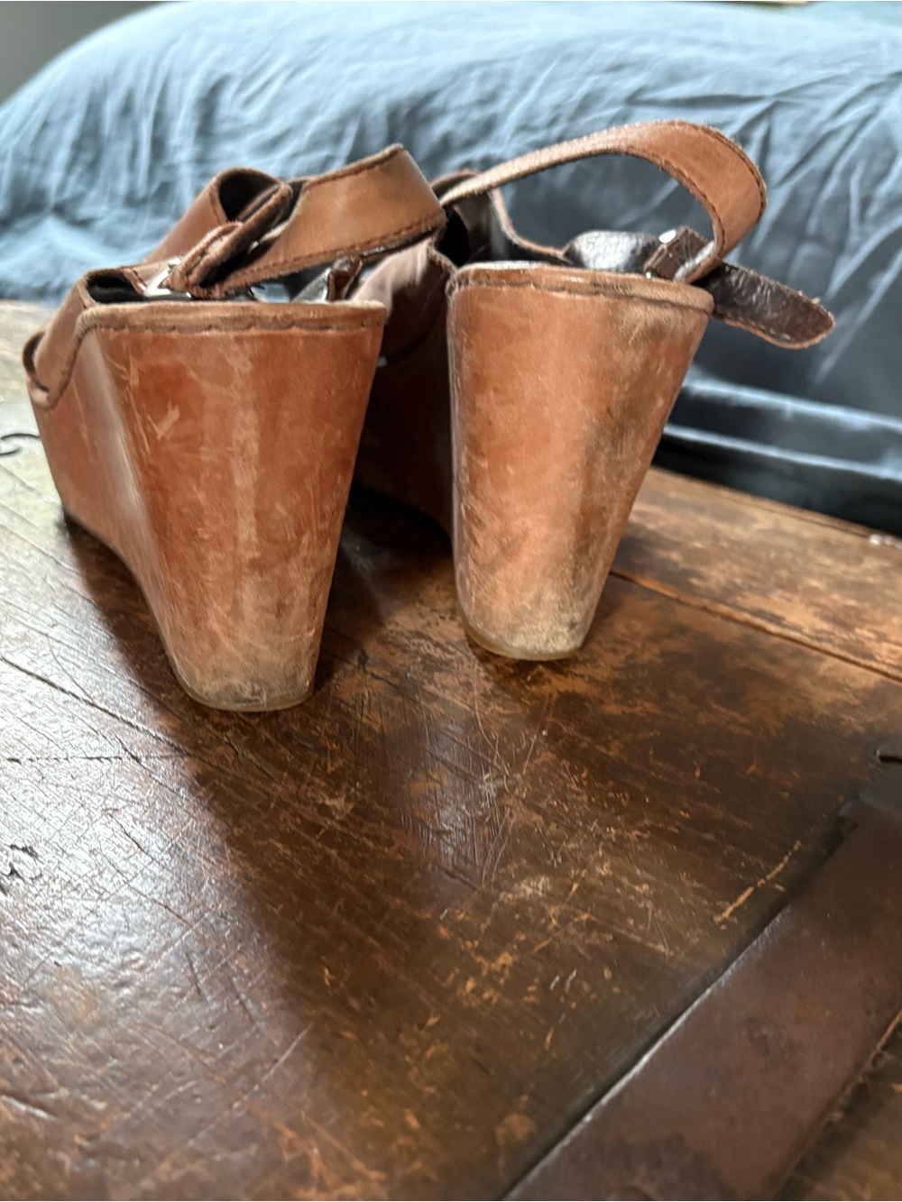 Born Tan Leather Wedge sandals - Picture 4 of 6
